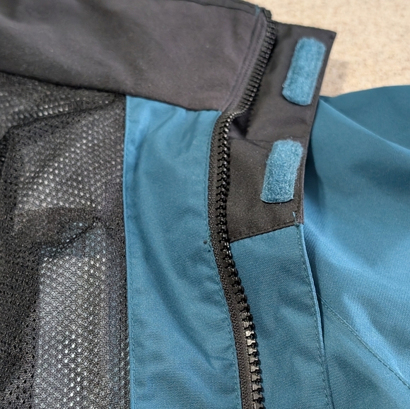 Eddie Bauer Teal/Black Weatheredge Men's Large Rain Jacket With Removable Hood - Picture 13 of 15